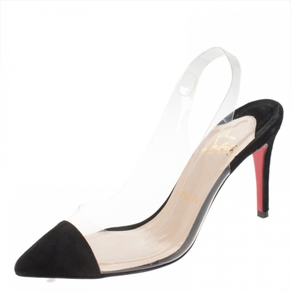 Christian Louboutin Un Bout Sling 85 PVC Leather Pumps - Picture 11 of 11